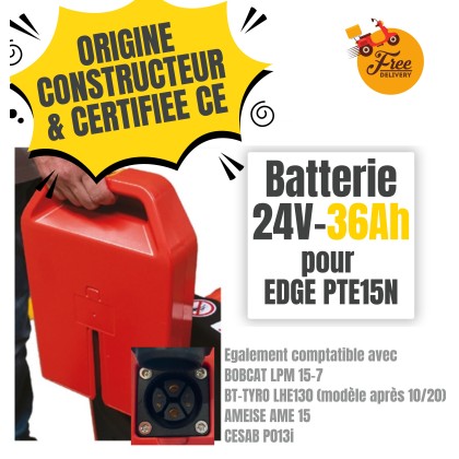 Batterie LITHIUM 24V/36Ah pour EDGE PTE15N